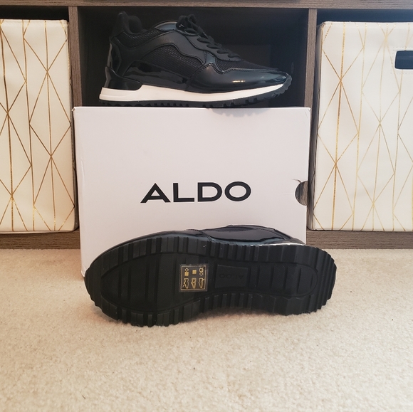 Aldo Shoes - ALDO  Black patent leather sneaker 7.5
